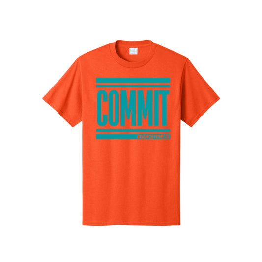 COMMIT Teal on Orange Tee